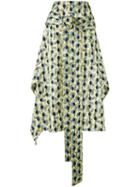 Marni - Garland Print Asymmetric Skirt - Women - Nylon - 40, Yellow/orange, Nylon