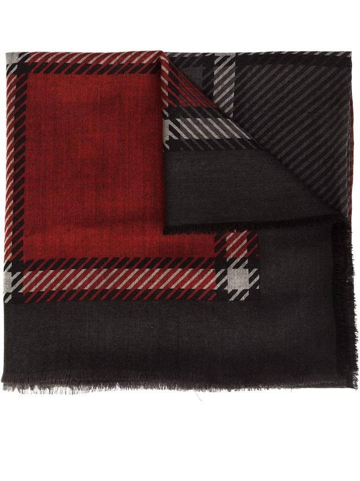 Saint Laurent Striped Scarf, Women's, Grey