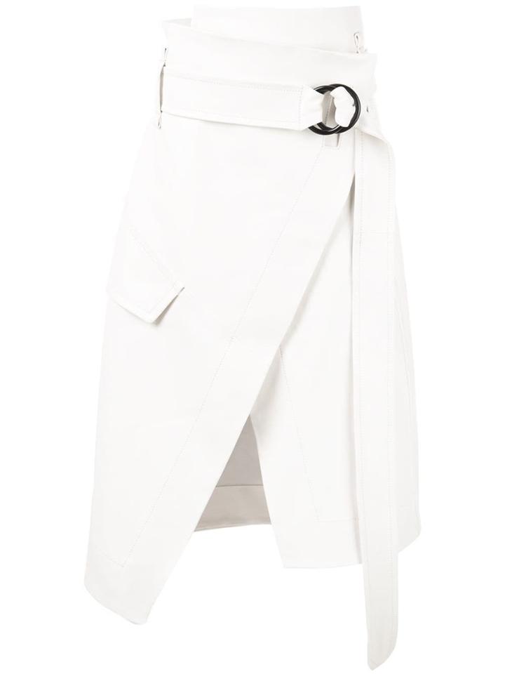 Petar Petrov Asymmetric Midi Skirt - White