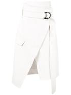 Petar Petrov Asymmetric Midi Skirt - White