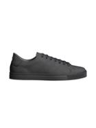 Burberry Perforated Check Leather Sneakers - Grey