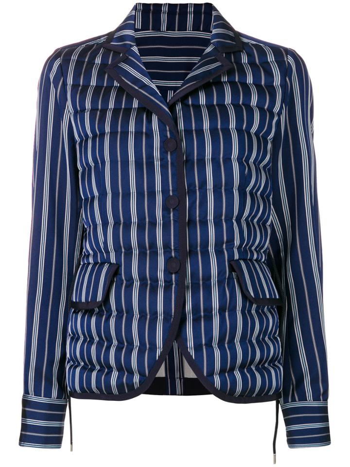 Moncler Quilted Striped Jacket - Blue