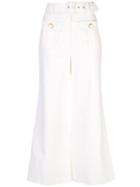 Alexis Cropped Wide Leg Trousers - White