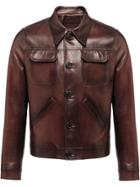 Prada Shirt Style Leather Jacket - Red