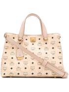Mcm All Over Logo Tote - Neutrals