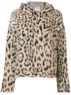 Laneus Leopard Print Hooded Sweater - Nude & Neutrals