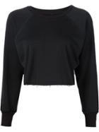 Unravel Project Cropped Raglan Sleeve Sweatshirt - Black