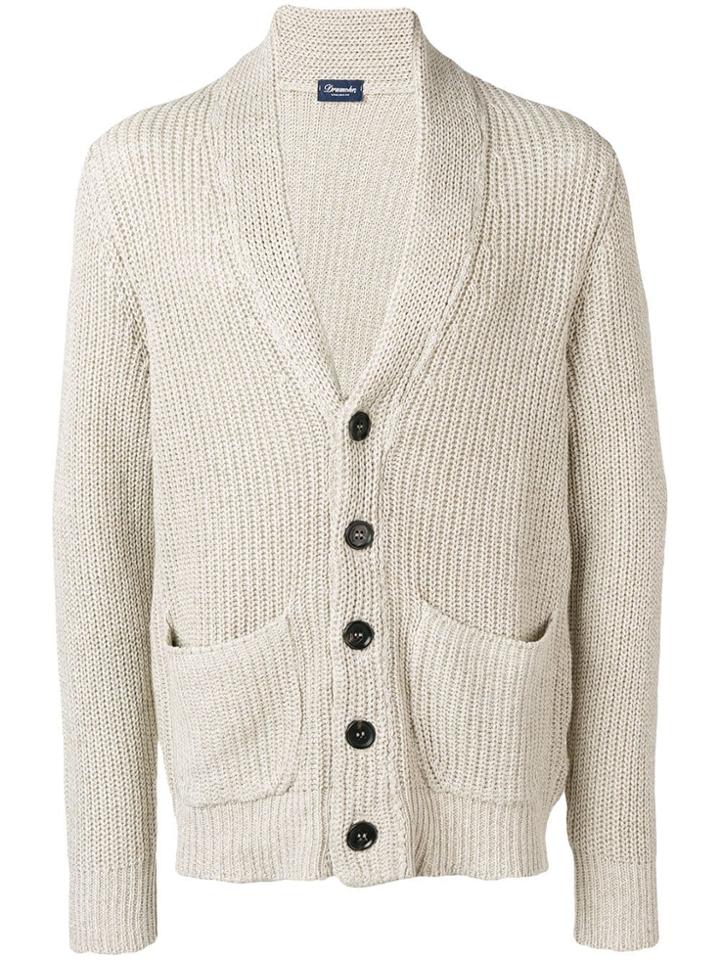 Drumohr Ribbed Knit Cardigan - Neutrals