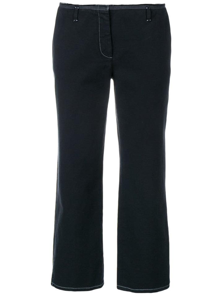 Prada Vintage Contrast Stitching Chinos - Black