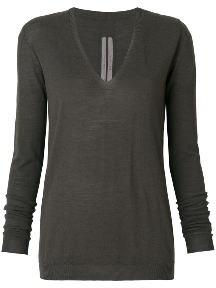 Rick Owens V-neck Sweater - Grey