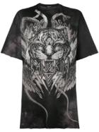 Balmain Oversized Tiger Print T-shirt - Black