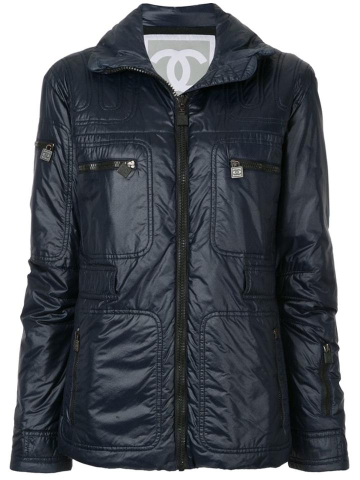 Chanel Pre-owned Multi-pockets Padded Jacket - Blue