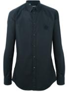 Dolce & Gabbana Embroidered Crown Shirt, Men's, Size: 41, Black, Cotton