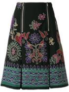 Comme Des Garçons Vintage Floral Embroidered Skirt - Black