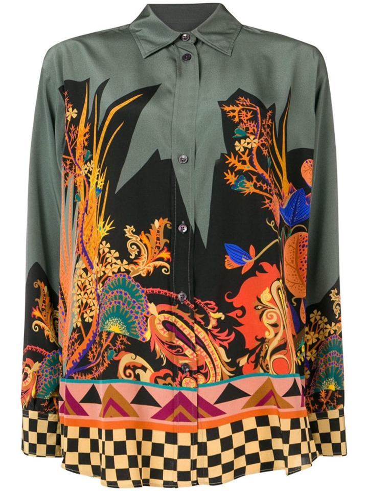 Etro Embroidered Long-sleeve Top - Green
