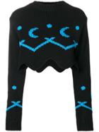 Alanui Cropped Asymmetric Sweater - Black