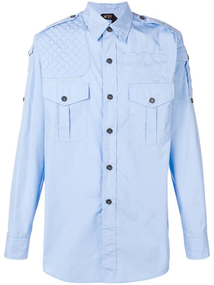 No21 Quilted Shoulder Shirt - Blue