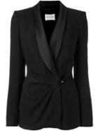 Emanuel Ungaro Draped Wrap Front Blazer, Women's, Size: 44, Black, Viscose/spandex/elastane