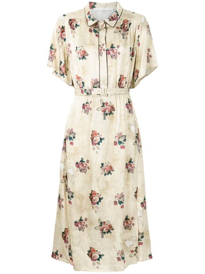 Golden Goose Deluxe Brand Floral Print Dress - Nude & Neutrals