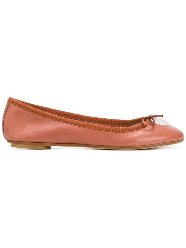 Anna Baiguera Bow Front Ballerina Pumps - Brown