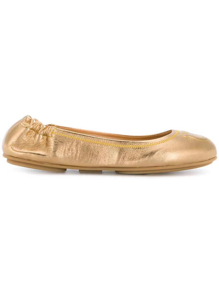 Salvatore Ferragamo Gancini Ballerina Shoes - Metallic