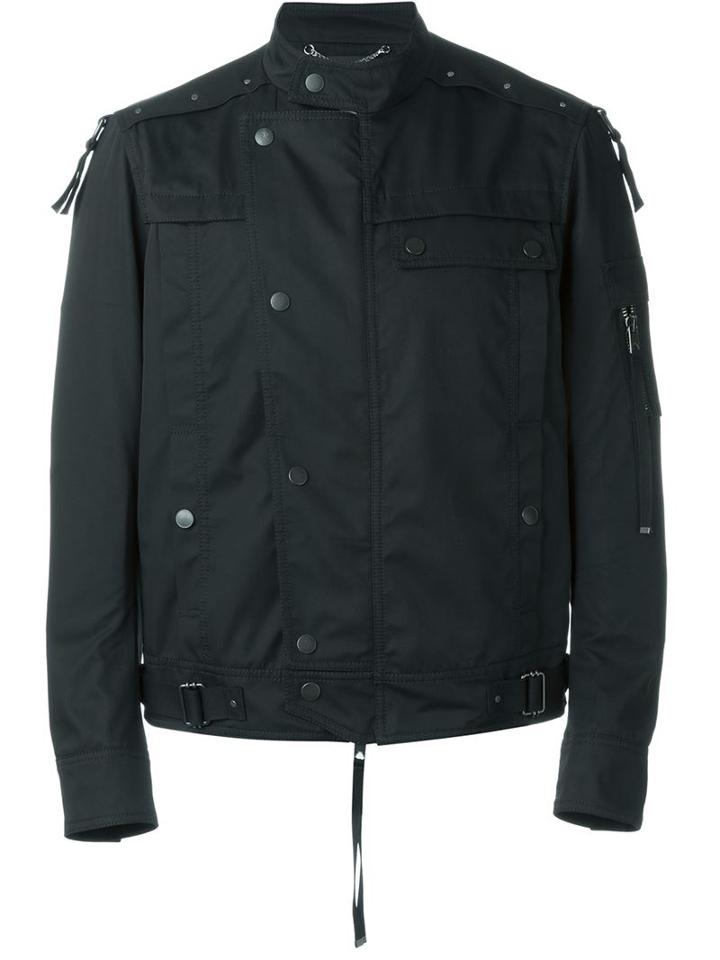 Diesel Black Gold Epaulettes Biker Jacket