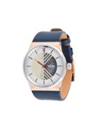 Kenzo Dix Huit Watch, Adult Unisex, Blue, Stainless Steel/leather