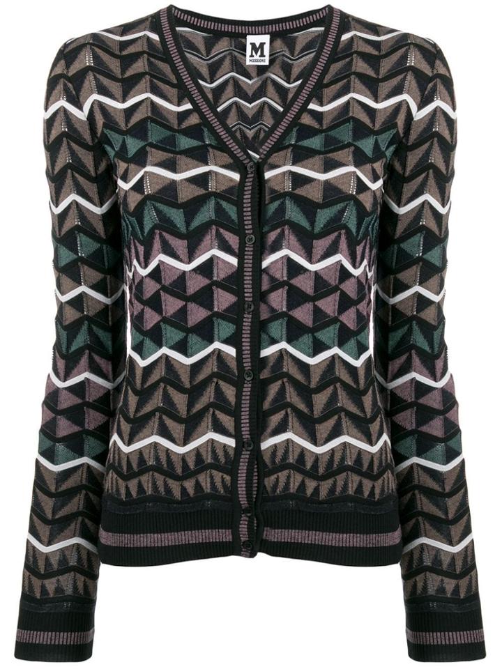 M Missoni Geometric Pattern Cardigan - Brown