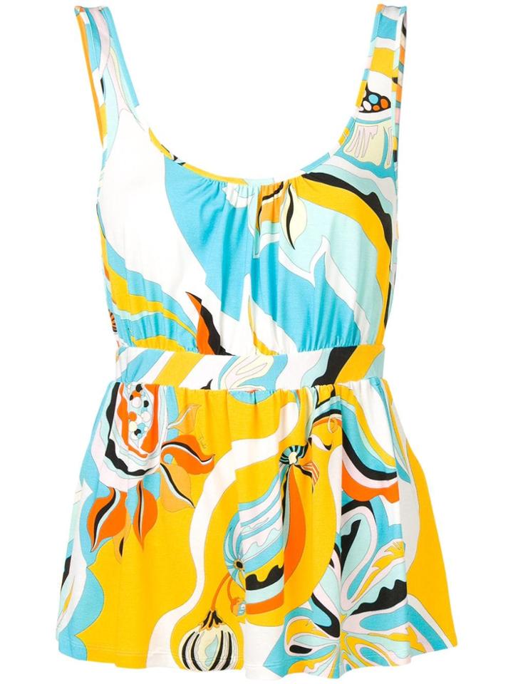 Emilio Pucci Badea Print Tank Top - Yellow