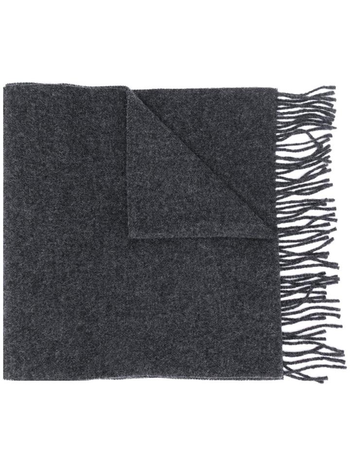 Polo Ralph Lauren Logo Fringed Scarf - Grey