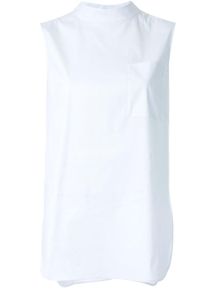 Le Ciel Bleu High Neck Top, Women's, Size: 36, White, Cotton/polyester/polyurethane