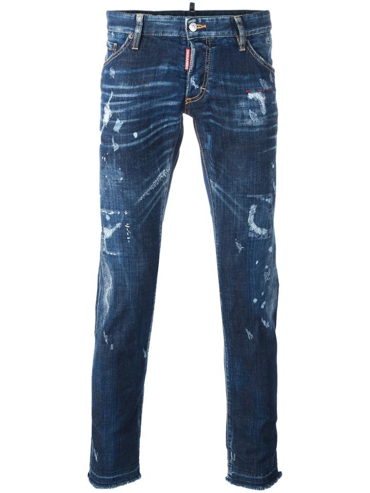 Dsquared2 Clement Bleached Streak Jeans - Blue