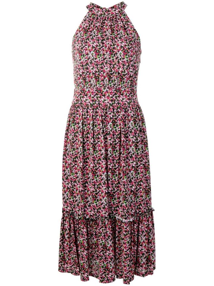 Michael Kors Collection Floral Print Midi Dress - Pink