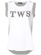 Twin-set Logo Sleeve-less Top - White