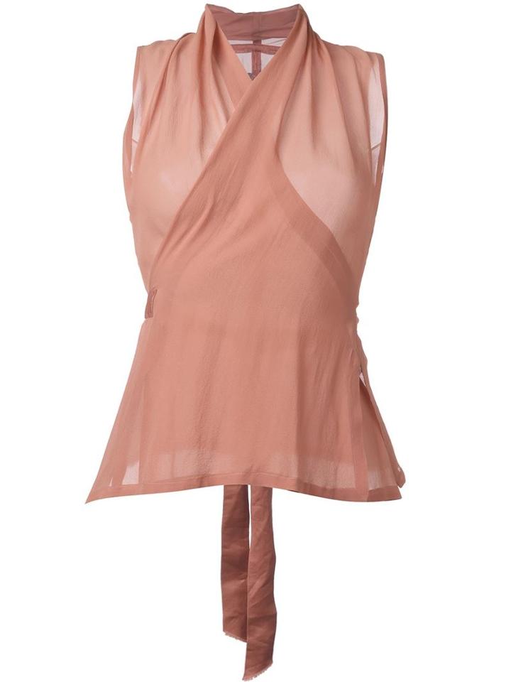 Rick Owens Wrap Top, Women's, Size: 40, Pink/purple, Silk