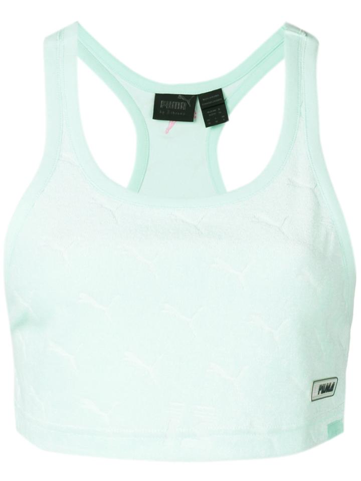 Fenty X Puma Cropped Jacquard Terry Tank - Green