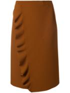 Msgm Ruffled Skirt - Brown