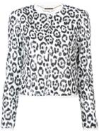 Rachel Zoe Leopard Print Cropped Jacket - White
