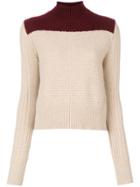 Marni Bi-colour Roll Neck Sweater - Nude & Neutrals