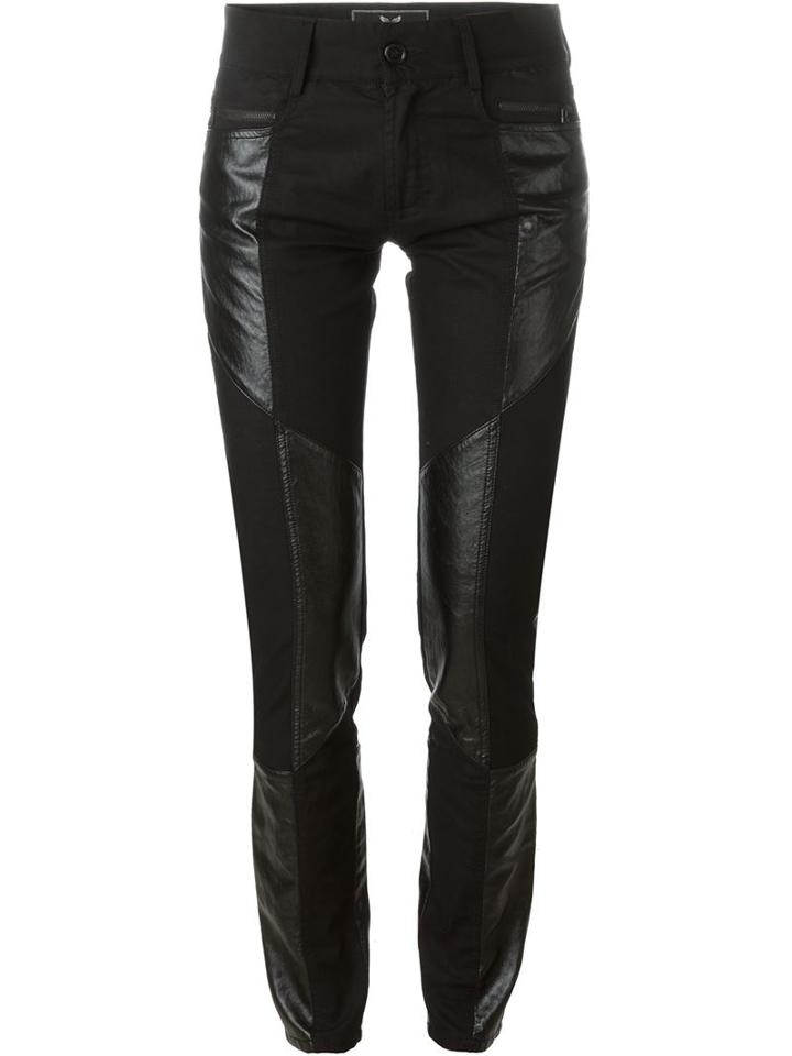 Unconditional Faux Leather Panel Jeans, Women's, Size: S, Black, Cotton/spandex/elastane/polyurethane