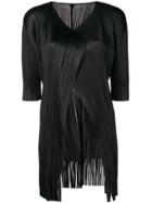 Pleats Please By Issey Miyake Short-sleeve Pleated Cardigan - Black