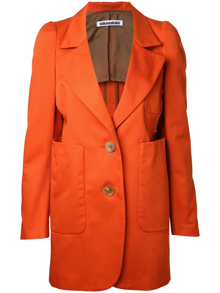 Mikio Sakabe Oversized Blazer, Women's, Yellow/orange, Polyester/cotton