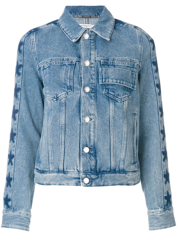 Givenchy Star Trim Denim Jacket - Blue