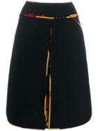 Fendi Pre-owned 2000's Contrasting Silk Piping Skirt - Black