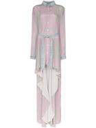 Natasha Zinko Denim-trim Asymmetric Shirt Dress - Grey