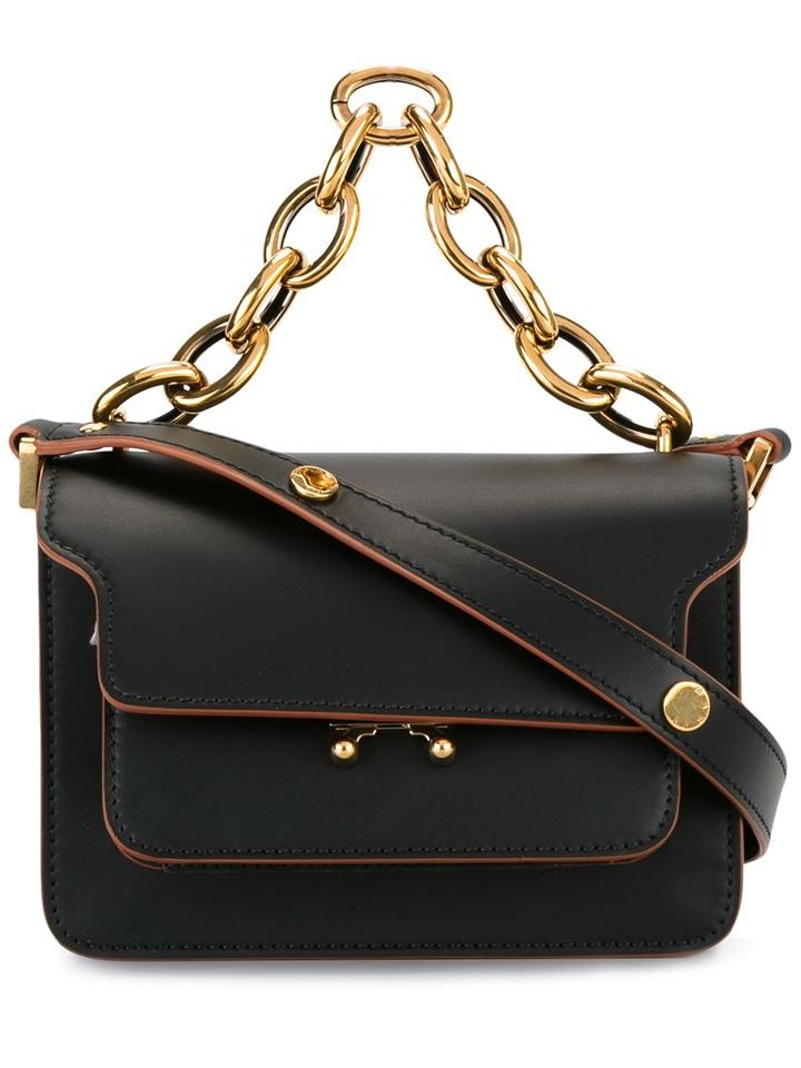 Marni Mini Trunk Shoulder Bag, Black, Calf Leather