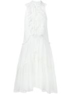 Chloé Ruffle Detail Dress, Women's, Size: 42, White, Cotton/silk