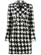 Balmain Double Breasted Checked Coat - Black