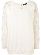 Twin-set Lace Sleeves Jumper, Women's, Size: Xl, Nude/neutrals, Polyamide/viscose/mohair/wool