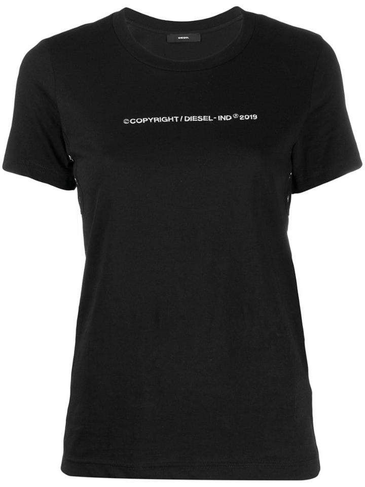 Diesel Logo Embroidery T-shirt - Black